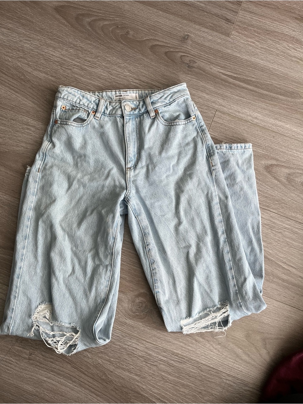 GARAGE High-Rise Light Blue Women's Distressed Jeans